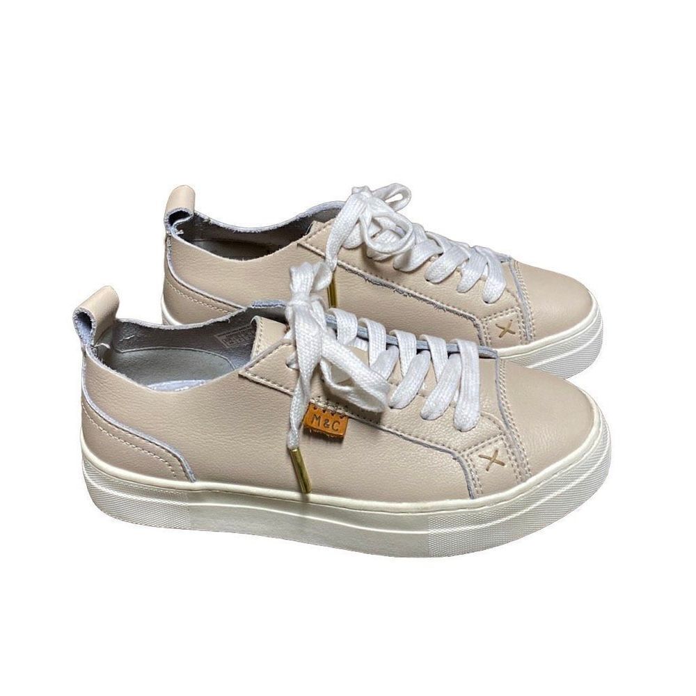 Musse & Cloud Masy Nude Leather Lace Up Sneaker Size 5 NEW